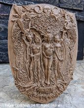Load image into Gallery viewer, Wiccan Triple Goddess Maiden Mother Crone Wall Plaque Sculpture Pagan 14.5" www.Neo-Mfg.com mythical