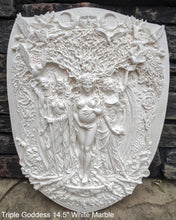 Load image into Gallery viewer, Wiccan Triple Goddess Maiden Mother Crone Wall Plaque Sculpture Pagan 14.5" www.Neo-Mfg.com mythical