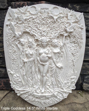Load image into Gallery viewer, Wiccan Triple Goddess Maiden Mother Crone Wall Plaque Sculpture Pagan 14.5" www.Neo-Mfg.com mythical