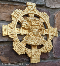 Load image into Gallery viewer, History Aztec Maya Artifact Carved Rimel Sun Stone Sculpture Statue 11" Tall Neo-Mfg L1
