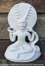Load image into Gallery viewer, Wiccan Celtic Horned God Herne Cernunnos Wall Plaque Sculpture Pagan 6.25" www.Neo-Mfg.com mythical