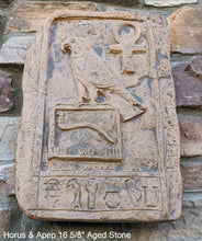 Load image into Gallery viewer, Egyptian Horus & Apep Sculptural wall plaque reproduction www.NEO-MFG.com 16 5/8"