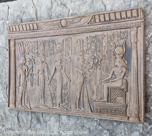 Load image into Gallery viewer, Egyptian Nefertari offer Isis Sculptural wall plaque reproduction www.NEO-MFG.com 22.5"