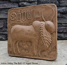 Load image into Gallery viewer, Indus Valley Bull Ox sculpture wall plaque Mohenjo-Daro seal Pashupati www.NEO-MFG.com 11"