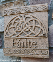 Load image into Gallery viewer, FAILTE Irish WELCOME Ireland Gaelic Celtic Stone Sign Plaque www.Neo-M.com 9.5&quot;
