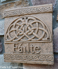 Load image into Gallery viewer, FAILTE Irish WELCOME Ireland Gaelic Celtic Stone Sign Plaque www.Neo-M.com 9.5"