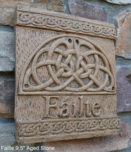 Load image into Gallery viewer, FAILTE Irish WELCOME Ireland Gaelic Celtic Stone Sign Plaque www.Neo-M.com 9.5"