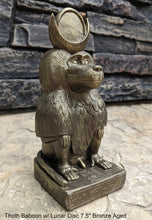 Load image into Gallery viewer, Egyptian Thoth Baboon seated w/ Lunar Disc Sculpture Statue 7.5" www.Neo-Mfg.com Museum Replica