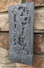 Load image into Gallery viewer, Aztec Mayan Temple foliated cross Center left K'inich Kan Bahlam II carving wall plaque www.Neo-Mfg.com home garden decor art 9" j14