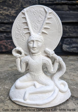 Load image into Gallery viewer, Wiccan Celtic Horned God Herne Cernunnos Wall Plaque Sculpture Pagan 6.25" www.Neo-Mfg.com mythical