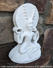 Load image into Gallery viewer, Wiccan Celtic Horned God Herne Cernunnos Wall Plaque Sculpture Pagan 6.25" www.Neo-Mfg.com mythical