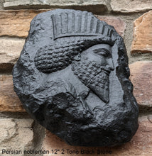 Load image into Gallery viewer, Assyrian Relief head of a Persian nobleman Persian Persepolis wall plaque art Sculpture 12" www.Neo-Mfg.com Museum reproduction