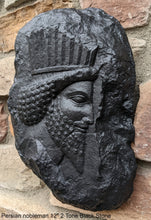 Load image into Gallery viewer, Assyrian Relief head of a Persian nobleman Persian Persepolis wall plaque art Sculpture 12" www.Neo-Mfg.com Museum reproduction