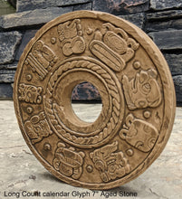 Load image into Gallery viewer, History Aztec Maya Long Count calendar Glyph Artifact Carved Stone Sculpture Statue 7" Tall www.Neo-Mfg.com b12