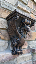 Load image into Gallery viewer, Griffin Gargoyle wall Shelf wing phoenix eagle sculpture www.NEO-MFG.com 13&quot; corbel
