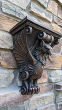Load image into Gallery viewer, Griffin Gargoyle wall Shelf wing phoenix eagle sculpture www.NEO-MFG.com 13" corbel