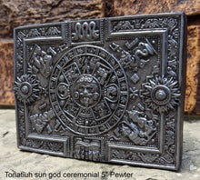 Load image into Gallery viewer, Aztec Mayan Tonatiuh sun god ceremonial relief sculpture wall plaque www.Neo-Mfg.com 5"