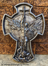 Load image into Gallery viewer, Historical religious Mythological St. Michael the Archangel wall angel 12" sculpture plaque Sculpture www.Neo-mfg.com a6