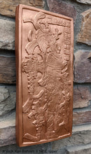 Load image into Gallery viewer, Aztec Mayan Temple foliated cross Left side K'inich Kan Bahlam II carving wall plaque www.Neo-Mfg.com home garden decor art 14" L13