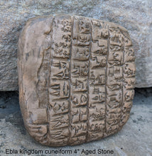 Load image into Gallery viewer, Sumerian Cuneiform tablet Ebla kingdom Royal Palace Sculptural reproduction plaque www.Neo-Mfg.com 4" Museum reproduction