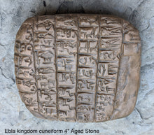 Load image into Gallery viewer, Sumerian Cuneiform tablet Ebla kingdom Royal Palace Sculptural reproduction plaque www.Neo-Mfg.com 4" Museum reproduction