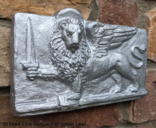 Load image into Gallery viewer, St Mark Lion Venice sculpture Wall plaque relief art www.Neo-Mfg.com home decor 9.5" d18