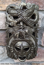 Load image into Gallery viewer, Aztec Maya Artifact mask Thunderbird Jaguar Sculpture Statue 9.25" Tall www.Neo-Mfg.com