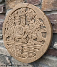 Load image into Gallery viewer, History Mayan Aztec Copal ball court scoreboard Sculptural wall relief plaque 17" www.Neo-Mfg.com