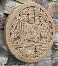 Load image into Gallery viewer, History Mayan Aztec Copal ball court scoreboard Sculptural wall relief plaque 17" www.Neo-Mfg.com
