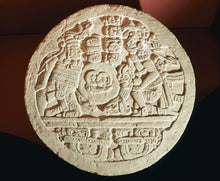 Load image into Gallery viewer, History Mayan Aztec Copal ball court scoreboard Sculptural wall relief plaque 17" www.Neo-Mfg.com