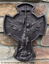 Load image into Gallery viewer, Historical religious Mythological St. Michael the Archangel wall angel 12" sculpture plaque Sculpture www.Neo-mfg.com a6