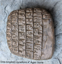 Load image into Gallery viewer, Sumerian Cuneiform tablet Ebla kingdom Royal Palace Sculptural reproduction plaque www.Neo-Mfg.com 4" Museum reproduction
