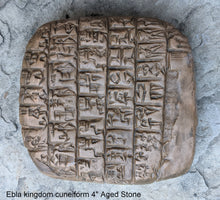 Load image into Gallery viewer, Sumerian Cuneiform tablet Ebla kingdom Royal Palace Sculptural reproduction plaque www.Neo-Mfg.com 4" Museum reproduction