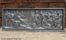 Load image into Gallery viewer, Greek Roman Sarcophagus Battle Scene Sculpture museum reproduction art 26" www.Neo-Mfg.com home decor relief