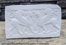 Load image into Gallery viewer, Roman Greek Sphinx Winged Human headed & Griffin headed lion Sculptural wall relief plaque www.Neo-Mfg.com 7" Museum reproduction k28