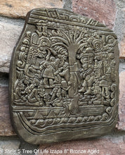 Load image into Gallery viewer, Aztec Mayan Stele 5 Tree Of Life Izapa Olmec Sculpture wall plaque 8" www.Neo-Mfg.com