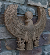 Load image into Gallery viewer, Egyptian Horus w/ sun disc Sculpture museum reproduction art 15.5" www.Neo-Mfg.com home decor relief