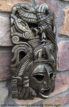 Load image into Gallery viewer, Aztec Maya Artifact mask Thunderbird Jaguar Sculpture Statue 9.25" Tall www.Neo-Mfg.com