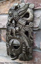 Load image into Gallery viewer, Aztec Maya Artifact mask Thunderbird Jaguar Sculpture Statue 9.25" Tall www.Neo-Mfg.com