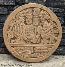 Load image into Gallery viewer, History Mayan Aztec Copal ball court scoreboard Sculptural wall relief plaque 17" www.Neo-Mfg.com