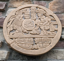 Load image into Gallery viewer, History Mayan Aztec Copal ball court scoreboard Sculptural wall relief plaque 17" www.Neo-Mfg.com
