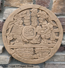 Load image into Gallery viewer, History Mayan Aztec Copal ball court scoreboard Sculptural wall relief plaque 17" www.Neo-Mfg.com
