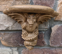 Load image into Gallery viewer, Gargoyle Satyr wall Shelf corbel Grotesque goblin dragon mythical sculpture www.NEO-MFG.com 11" winged