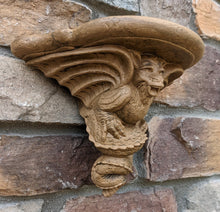 Load image into Gallery viewer, Gargoyle Satyr wall Shelf corbel Grotesque goblin dragon mythical sculpture www.NEO-MFG.com 11" winged