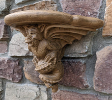 Load image into Gallery viewer, Gargoyle Satyr wall Shelf corbel Grotesque goblin dragon mythical sculpture www.NEO-MFG.com 11" winged