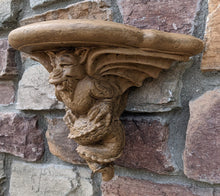 Load image into Gallery viewer, Gargoyle Satyr wall Shelf corbel Grotesque goblin dragon mythical sculpture www.NEO-MFG.com 11" winged