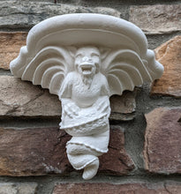 Load image into Gallery viewer, Gargoyle Satyr wall Shelf corbel Grotesque goblin dragon mythical sculpture www.NEO-MFG.com 11" winged