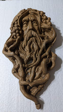 Load image into Gallery viewer, Nature Garden Greenman Grape Harvest Sculptural wall relief bust www.Neo-Mfg.com 13.75&quot;
