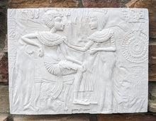 Load image into Gallery viewer, Egyptian King Tut Tutankhamen Throne chair front Sculptural wall relief plaque www.Neo-Mfg.com 15.25"