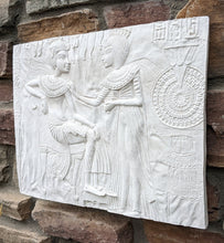 Load image into Gallery viewer, Egyptian King Tut Tutankhamen Throne chair front Sculptural wall relief plaque www.Neo-Mfg.com 15.25"